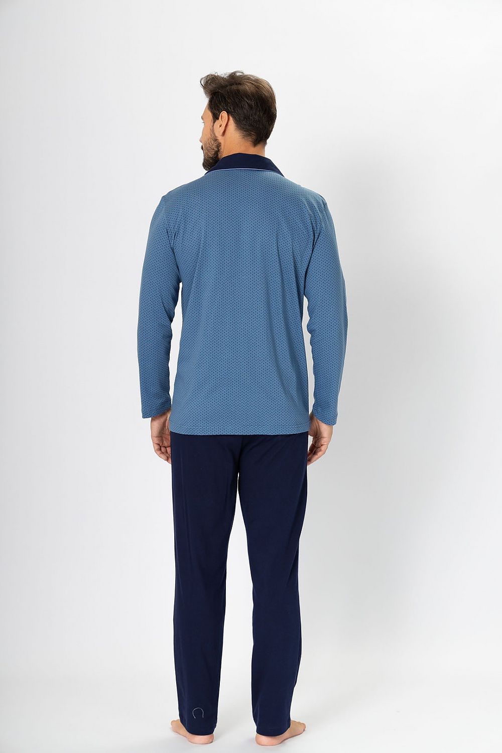   Piżama Męska Model Norbert 670 Jeans/Navy - M-Max 