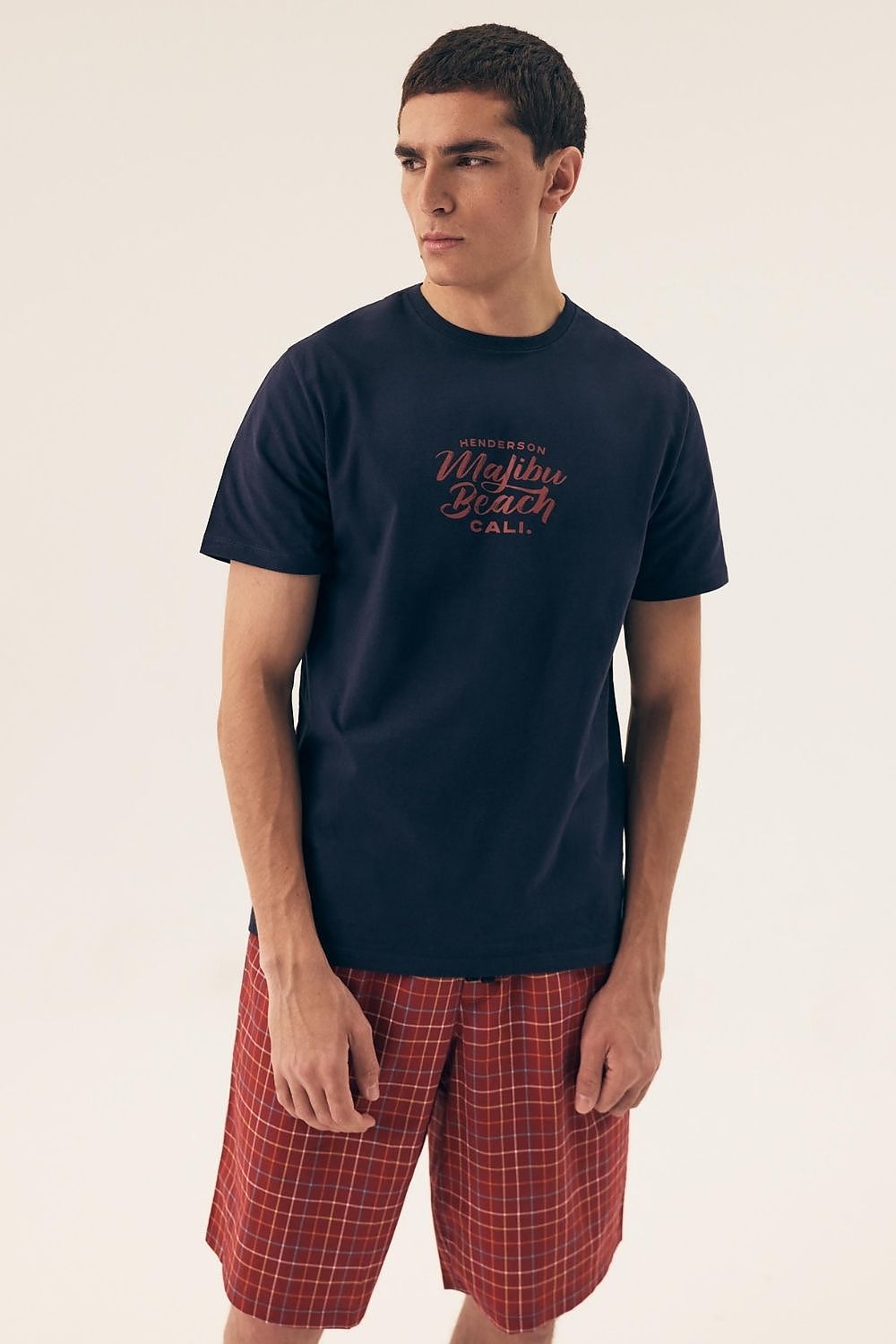   Piżama Męska Model Dash 42622-59X Navy/Red - Henderson 
