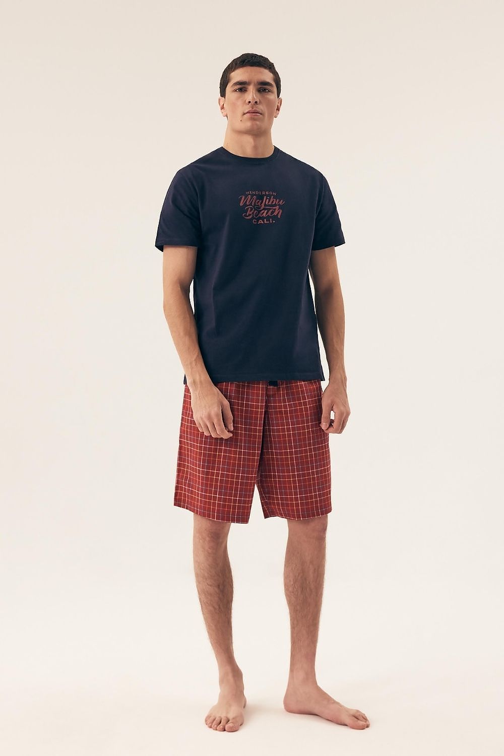  Piżama Męska Model Dash 42622-59X Navy/Red - Henderson 