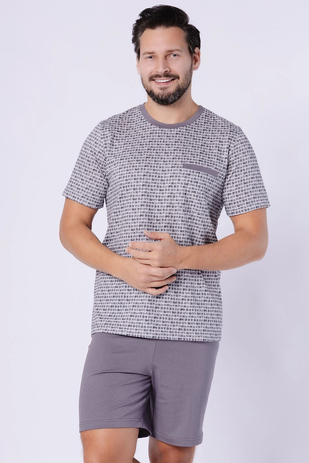   Piżama Męska Model Karol 1751 Stal - M-Max 