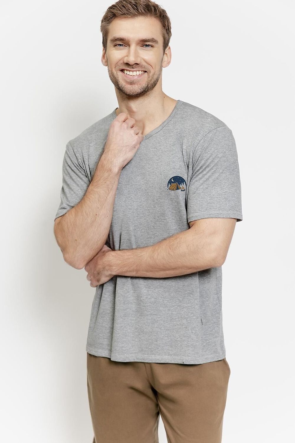   Piżama Męska Model Gabriel 3576 Melange Dark Grey - Taro 