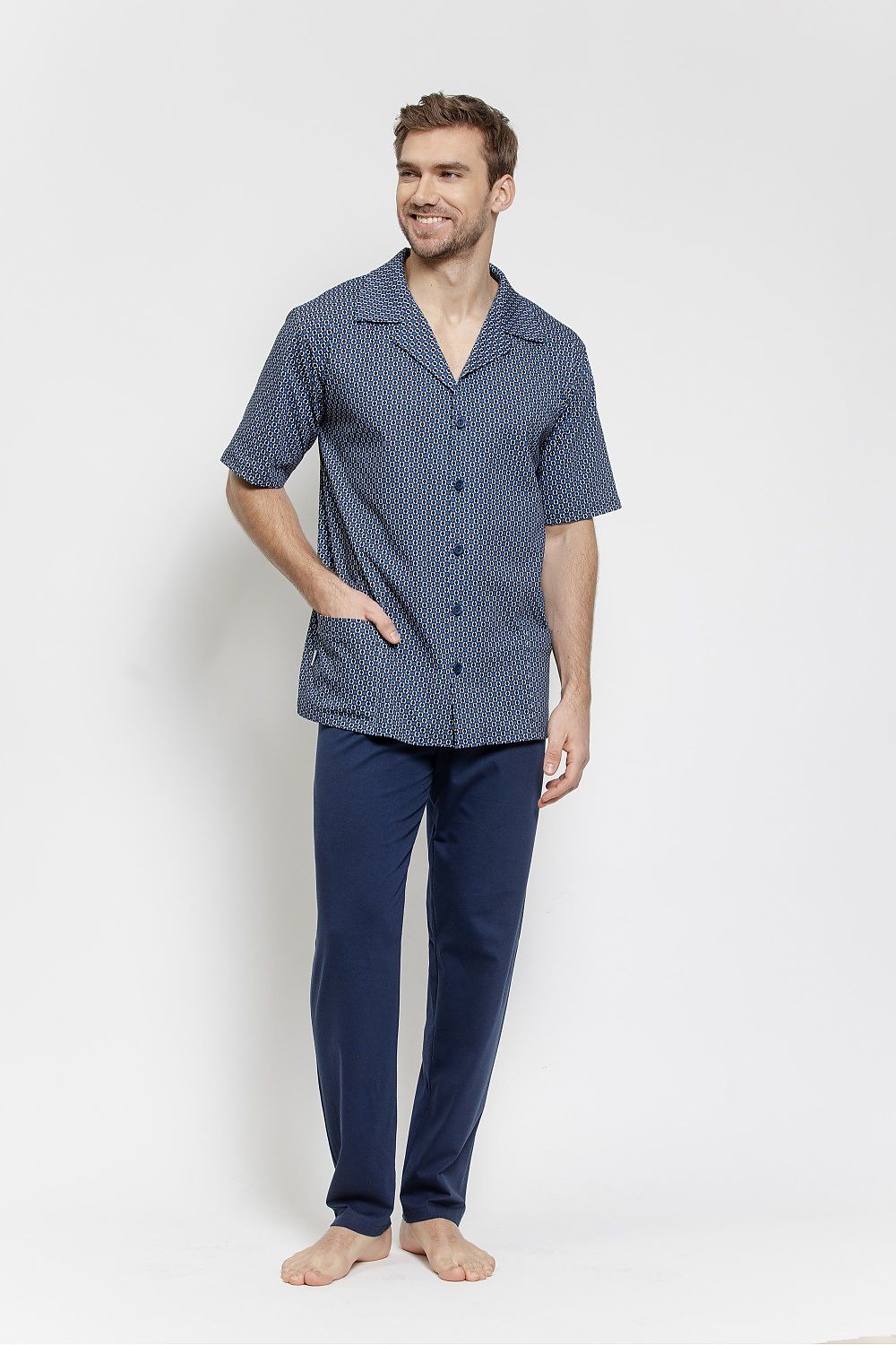  Piżama Męska Model Robin 3584 Navy - Taro 