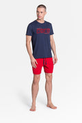   Piżama Męska Model Oxford 38285-59X Navy/Red - Henderson 